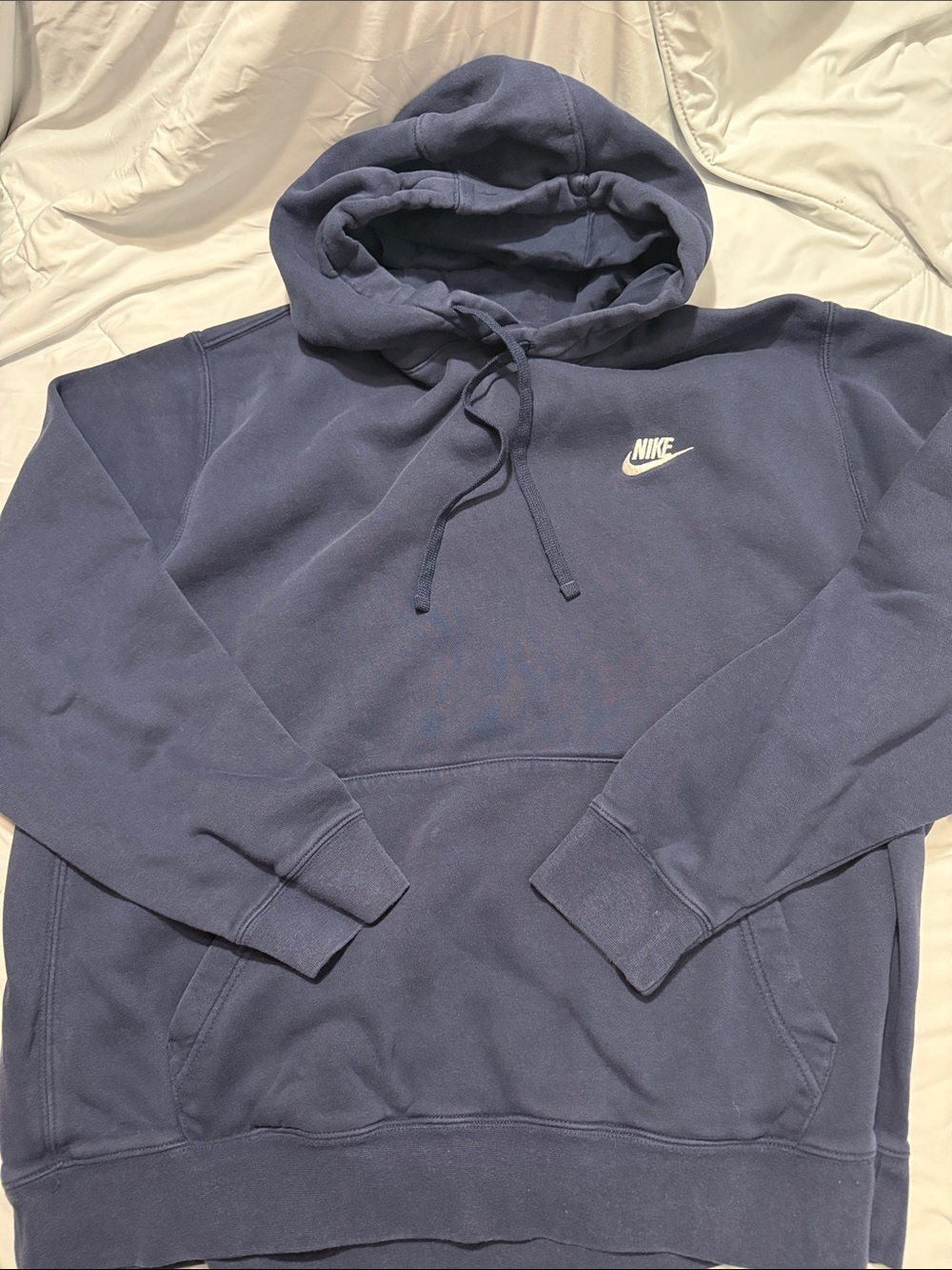 Nike Men's navy Blue Pullover Hoodie with White Logo XXL